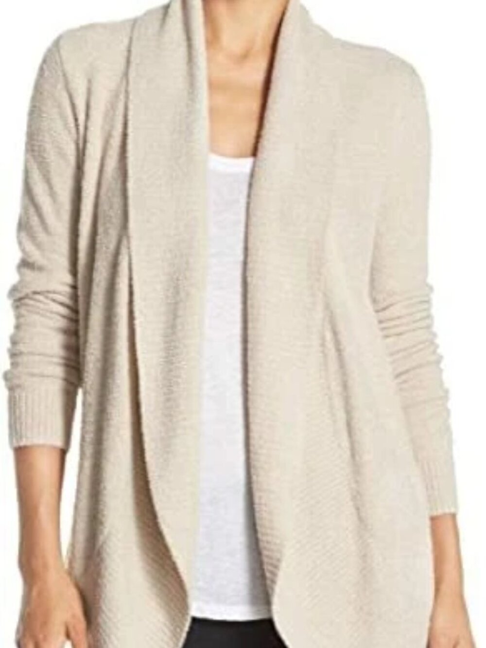NEW Barefoot Dreams CozyChic Lite Round Cardigan in Stone - Size XS/S #S3945